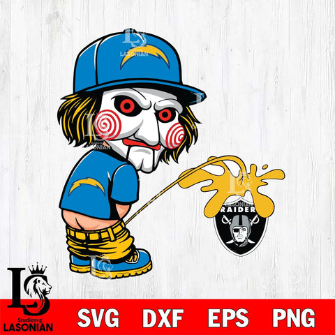 Los Angeles Chargers Jigsaw Piss On Las Vegas Raiders Svg Eps Dxf Png File, Digital Download, Instant Download