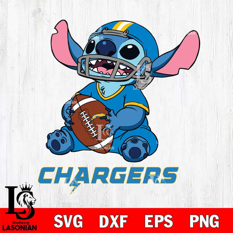 Los Angeles Chargers Lilo and stitch Football SVG DXF EPS PNG FILE, Stitch File Cut,NFL Digital Download,Instant Download, Silhouette