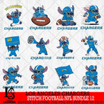 Los Angeles Chargers Lilo and stitch Football NFL Bundle 12 SVG DXF EPS PNG FILE, NFL File Cut, Digital Download,Instant Download, Silhouette, Cricut