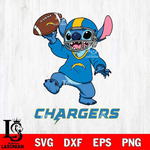 Los Angeles Chargers Lilo and stitch Sport SVG DXF EPS PNG FILE, Stitch File Cut,NFL Digital Download,Instant Download, Silhouette