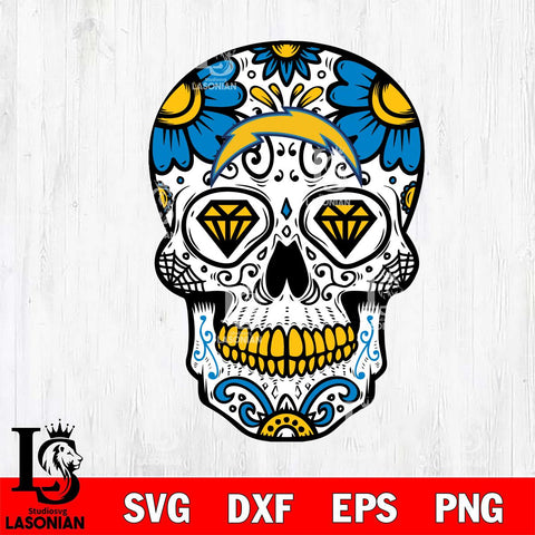 Los Angeles Chargers Mexico Skull SVG 2