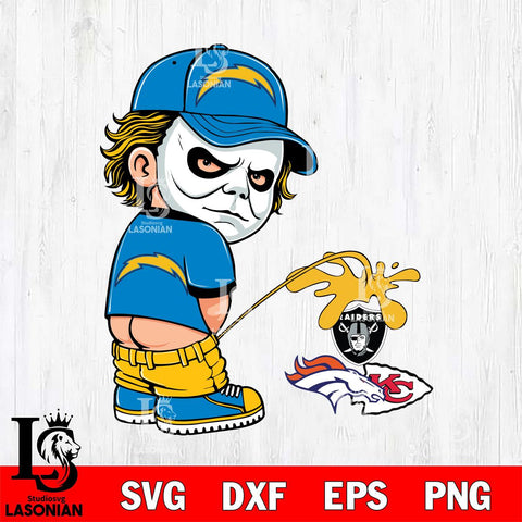 Los Angeles Chargers Michael Myers Piss On Chiefs, Raiders, Broncos Svg Eps Dxf Png File, Digital Download, Instant Download