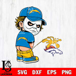 Los Angeles Chargers Michael Myers Piss On Denver Broncos Svg Eps Dxf Png File, Digital Download, Instant Download