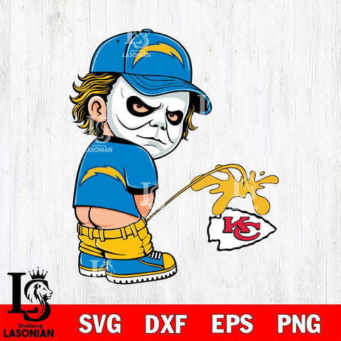 Los Angeles Chargers Michael Myers Piss On Kansas City Chiefs Svg Eps Dxf Png File, Digital Download, Instant Download