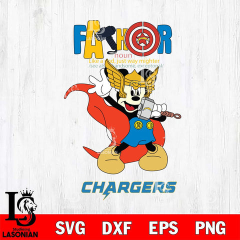 Los Angeles Chargers Mickey Father Sport Svg Eps Dxf Png File, NFL File Cut,Digital Download,Instant Download,Disney Svg Files
