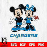 Los Angeles Chargers Mickey Minnie Football Svg Eps Dxf Png File, NFL svg , Digital Download , Instant Download, Cricut File