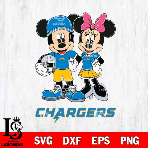 Los Angeles Chargers Mickey Minnie Mouse Helmet Svg Eps Dxf Png File, Bundle NFl svg , File Cut , Digital Download , Instant Download, Laser Cut Svg Files