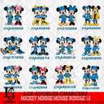 Los Angeles Chargers Mickey Minnie Mouse NFL Bundle 12 Svg Eps Dxf Png File, Bundle NFl svg , File Cut , Digital Download , Instant Download, Laser Cut Svg Files