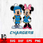 Los Angeles Chargers Mickey Minnie Mouse Pink Svg Eps Dxf Png File, Bundle NFl svg , File Cut , Digital Download , Instant Download, Laser Cut Svg Files