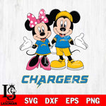 Los Angeles Chargers Mickey Minnie Mouse Sport Svg Eps Dxf Png File, Bundle NFl svg , File Cut , Digital Download , Instant Download, Laser Cut Svg Files