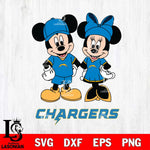 Los Angeles Chargers Mickey Minnie Rugby Svg Eps Dxf Png File, Bundle NFl svg , File Cut , Digital Download , Instant Download, Laser Cut Svg Files
