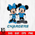 Los Angeles Chargers Mickey Minnie Rugby ball Svg Eps Dxf Png File, Bundle NFl svg , File Cut , Digital Download , Instant Download, Laser Cut Svg Files