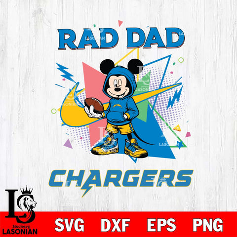 Los Angeles Chargers Mickey Wearing Hoodie Rad Dad SVG DXF EPS PNG FILE, Disney Father day File Cut,Digital Download,Instant Download,Disney Svg Files