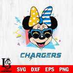Los Angeles Chargers Minnie Mouse Love Sport SVG DXF EPS PNG FILE, Disney Father day File Cut,Digital Download,Instant Download,Disney Svg Files