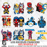 Los Angeles Chargers NFL Bundle 12 Svg Eps Dxf Png File, Digital Download, Instant Download