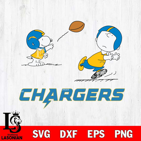 Los Angeles Chargers Peanuts play football SVG DXF EPS PNG FILE,Snoopy File Cut, Nfl Digital Download,Instant Download, Silhouette