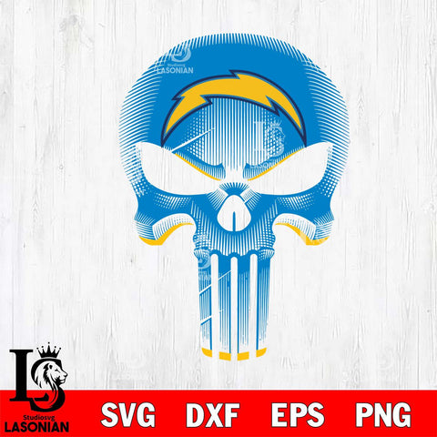 Los Angeles Chargers Punisher Skull SVG