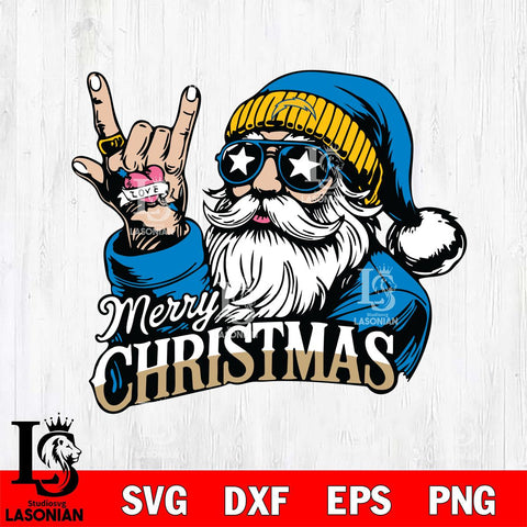 Los Angeles Chargers Rock Santa Claus Football Svg Eps Dxf Png File,NFL Svg Files,Digital Download,Sublimation,Instant Download