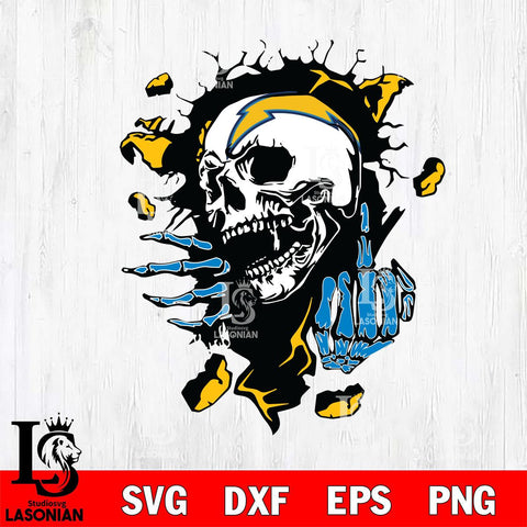 Los Angeles Chargers Savage Skull SVG