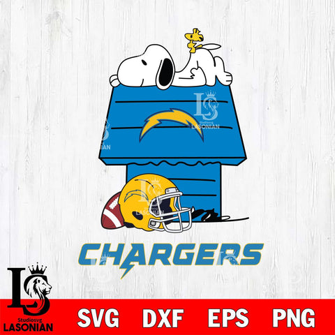 Los Angeles Chargers Snoopy Chill Football SVG DXF EPS PNG FILE,Snoopy File Cut, Nfl Digital Download,Instant Download, Silhouette