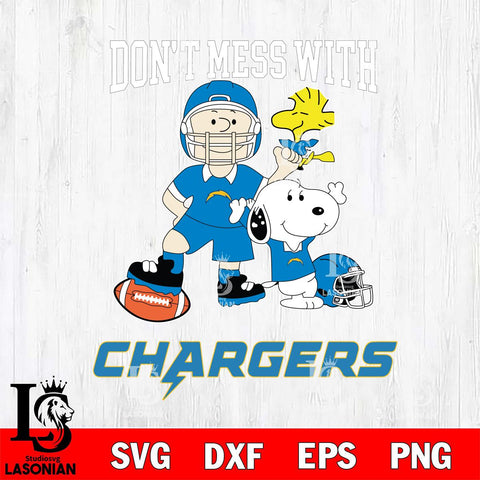 Los Angeles Chargers Snoopy Dont mess with SVG DXF EPS PNG FILE,Snoopy File Cut, Nfl Digital Download,Instant Download, Silhouette