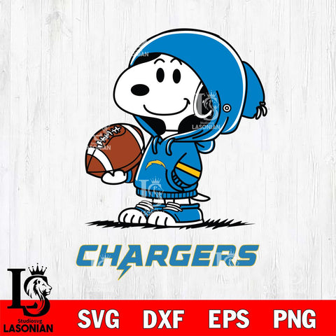 Los Angeles Chargers Snoopy Football Svg Eps Dxf Png File, NFL svg , Digital Download , Instant Download, Cricut File