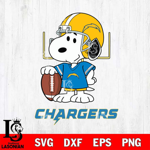 Los Angeles Chargers Snoopy Player Football SVG DXF EPS PNG FILE,Snoopy File Cut, Nfl Digital Download,Instant Download, Silhouette