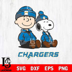 Los Angeles Chargers Snoopy and Charlie Sport Svg Eps Dxf Png File, Cut file Digital Download ,Instant Download, Cricut File