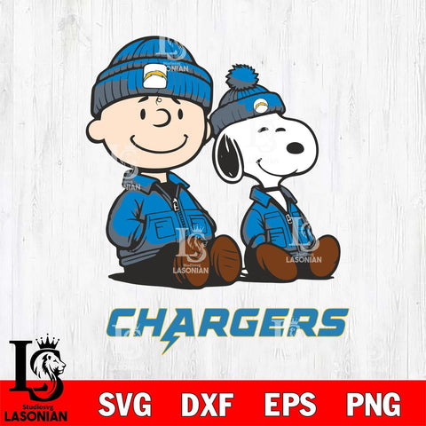 Los Angeles Chargers Snoopy and Charlie Sport Svg Eps Dxf Png File, Cut file Digital Download ,Instant Download, Cricut File