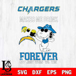 Los Angeles Chargers Snoopy makes me drink forever SVG DXF EPS PNG FILE,Snoopy File Cut, Nfl Digital Download,Instant Download, Silhouette