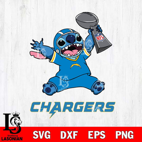 Los Angeles Chargers Stitch Champion SVG DXF EPS PNG FILE, Stitch File Cut,NFL Digital Download,Instant Download, Silhouette