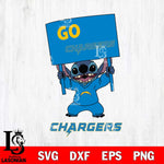 Los Angeles Chargers Stitch Go cheer SVG DXF EPS PNG FILE, NFL File Cut, Digital Download,Instant Download, Silhouette, Cricut