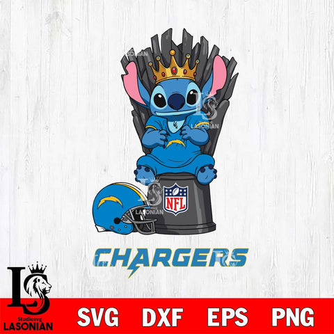Los Angeles Chargers Stitch King Football SVG DXF EPS PNG FILE, Stitch File Cut,NFL Digital Download,Instant Download, Silhouette