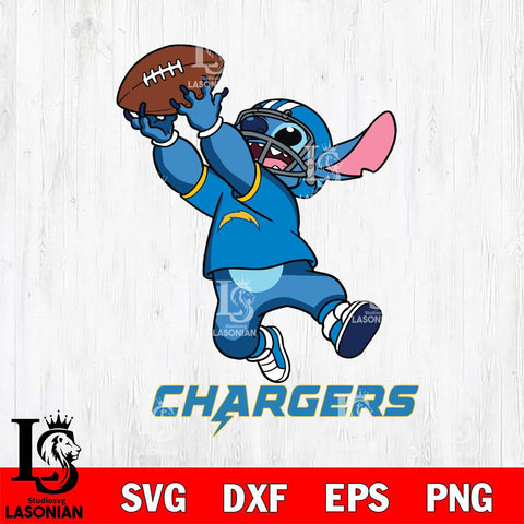 Los Angeles Chargers Stitch Rugby Ball SVG DXF EPS PNG FILE, Stitch File Cut,NFL Digital Download,Instant Download, Silhouette
