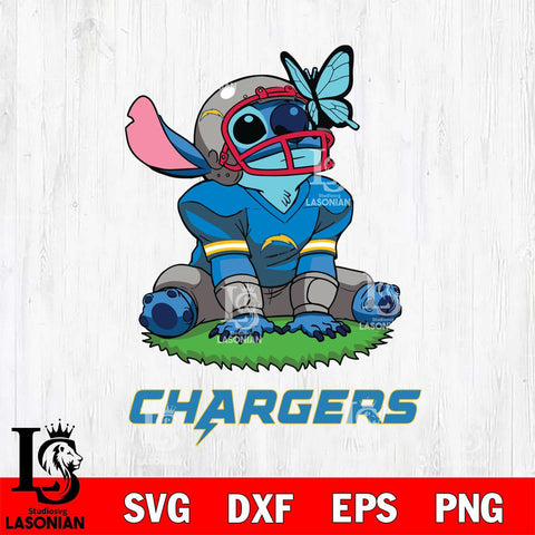 Los Angeles Chargers Stitch Rugby Ball Sport SVG DXF EPS PNG FILE, Stitch File Cut,NFL Digital Download,Instant Download, Silhouette
