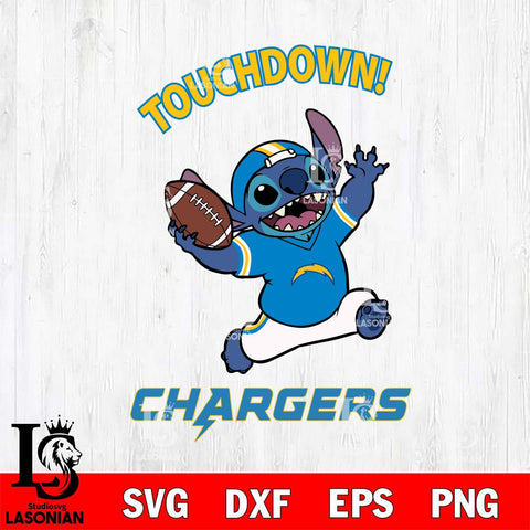 Los Angeles Chargers Stitch Touchdown SVG DXF EPS PNG FILE, NFL File Cut, Digital Download,Instant Download, Silhouette, Cricut