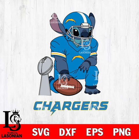 Los Angeles Chargers Stitch Vince Lombardi Trophy SVG DXF EPS PNG FILE, NFL File Cut, Digital Download,Instant Download, Silhouette, Cricut
