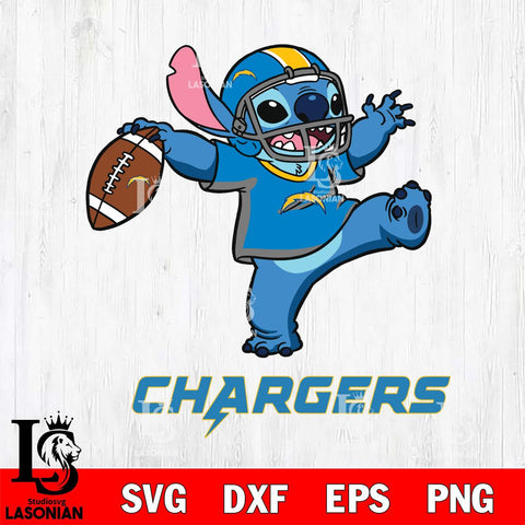 Los Angeles Chargers Stitch dance rugby ball SVG DXF EPS PNG FILE, Stitch File Cut,NFL Digital Download,Instant Download, Silhouette