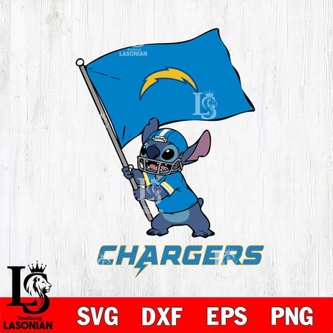 Los Angeles Chargers Stitch flag SVG DXF EPS PNG FILE, NFL File Cut, Digital Download,Instant Download, Silhouette, Cricut