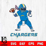 Los Angeles Chargers Stitch throw the ball SVG DXF EPS PNG FILE, NFL File Cut, Digital Download,Instant Download, Silhouette, Cricut