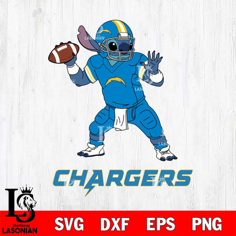 Los Angeles Chargers Stitch throw the ball SVG DXF EPS PNG FILE, NFL File Cut, Digital Download,Instant Download, Silhouette, Cricut