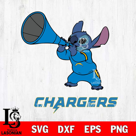 Los Angeles Chargers Stitch vuvuzela SVG DXF EPS PNG FILE, NFL File Cut, Digital Download,Instant Download, Silhouette, Cricut