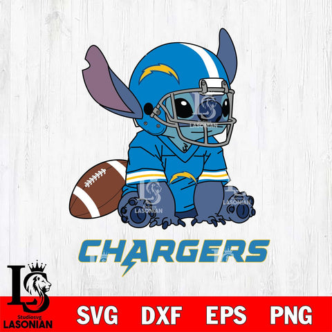 Los Angeles Chargers Stitch with a football SVG DXF EPS PNG FILE, NFL File Cut, Digital Download,Instant Download, Silhouette, Cricut
