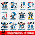 Los Angeles Chargers Super Bowl NFL Bundle 12 Svg Eps Dxf Png File, NFL svg , Digital Download , Instant Download, Cricut File