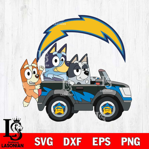 Los Angeles Chargers bluey friends car Svg Eps Dxf Png File, Digital Download, Instant Download