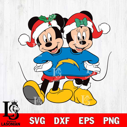 Los Angeles Chargers mickey christmas 11 Svg Eps Dxf Png File, Digital Download, Instant Download