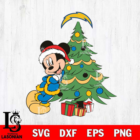 Los Angeles Chargers mickey christmas 12 Svg Eps Dxf Png File, Digital Download, Instant Download