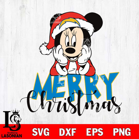 Los Angeles Chargers mickey christmas 1 Svg Eps Dxf Png File, Digital Download, Instant Download
