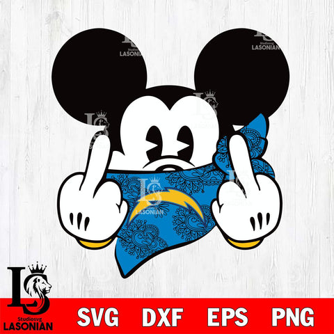 Los Angeles Chargers mickey christmas 4 Svg Eps Dxf Png File, Digital Download, Instant Download