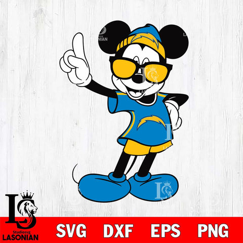 Los Angeles Chargers mickey christmas 5 Svg Eps Dxf Png File, Digital Download, Instant Download